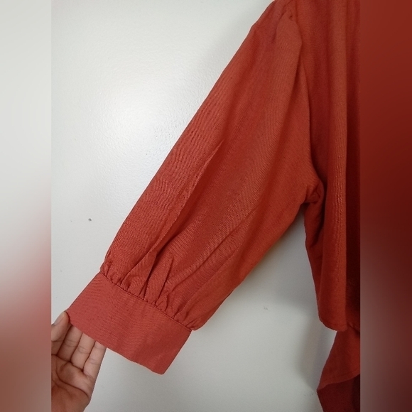 Helen Owen Rust Linen Blend Cropped Top | XS - Picture 3 of 7